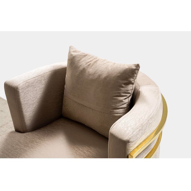 Casa Milano Asos 3-Piece Luxury Italian Living Room Set in Beige & Gold For Sale - Image 15 of 17