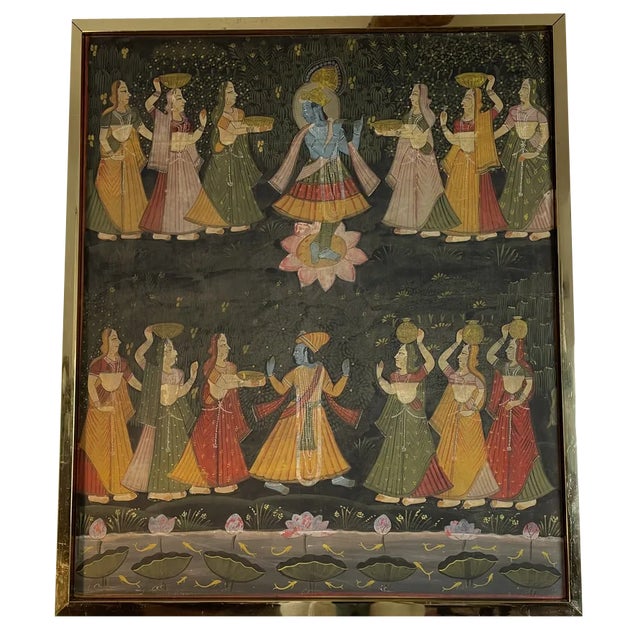 Indian Artist, Tapestry Dancers, 1900s, Oil, Framed For Sale