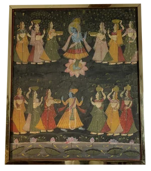 Indian Artist, Tapestry Dancers, 1900s, Oil, Framed