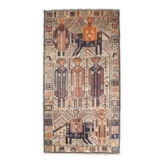 Vintage Pictorial Balouch - 3'7" x 6'7" For Sale