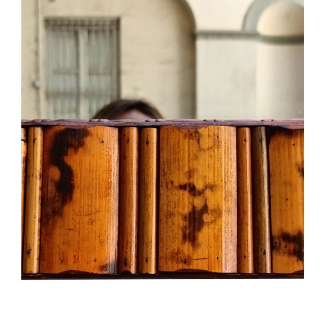 Rectangular Wall Mirror with Bamboo Frame, Italy, 1960s For Sale - Image 6 of 7