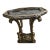 Vintage Hollywood Regency MCM Brass-Gilded Eglomise Glass Top Accent Table For Sale