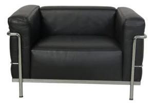 LC3 Lounge Chair in Black Leather by Le Corbusier, 2000s