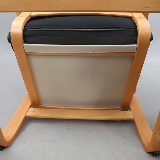 Forest Green Points Armchairs in Birch and Leather Upholstery from Noboru Nakamura for Ikea, 1990s, Set of 2 For Sale - Image 8 of 9