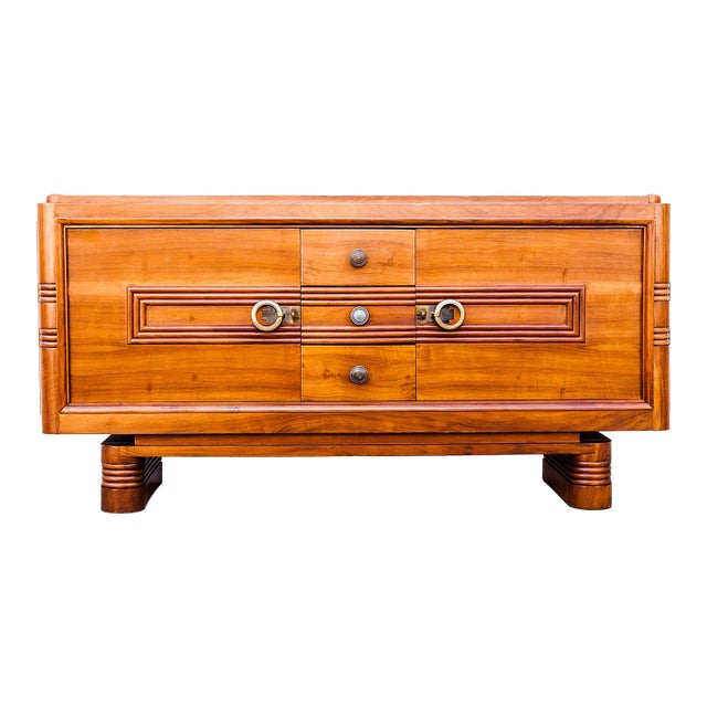 1930s French Art Deco Sideboard in Walnut by Charles Dudouyt, Attributed For Sale