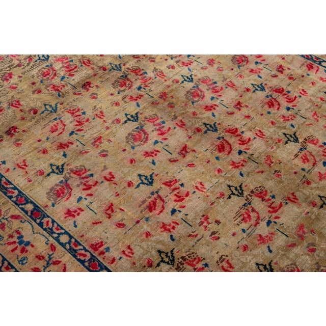 Persian Antique Hamadan Brown Handmade Floral Motif Wool Rug For Sale - Image 3 of 10