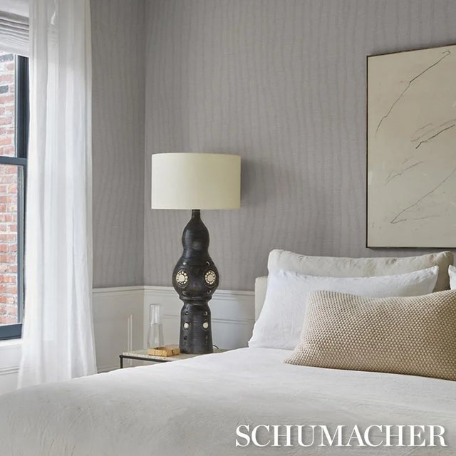2020s SAMPLE - Schumacher La Voie Wallpaper In Fog For Sale - Image 5 of 5