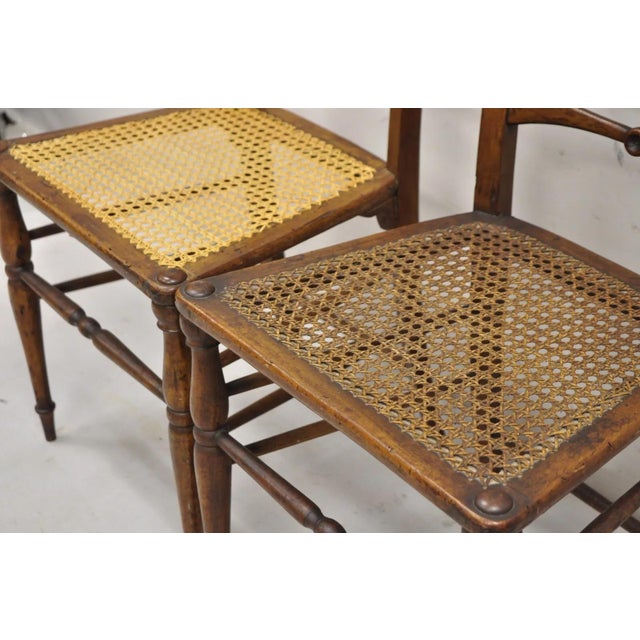 Brown Mid 19th Century Antique Italian Biedermeier Arts & Crafts Walnut Bowtie Chiavari Side Chair Pair For Sale - Image 8 of 12