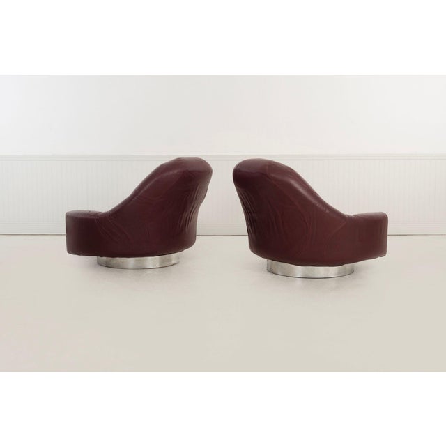 Guido Faleschini for Mariani Zator Lounge Chairs & Ottomans Oxblood Leather 1975 For Sale In Chicago - Image 6 of 14