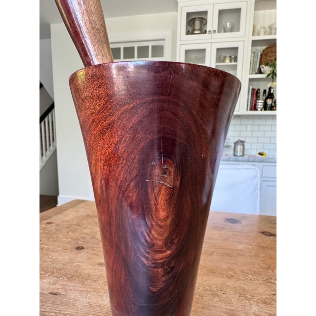 Antique lignum vitae hand-turned mortar and pestle. Heavy/solid. Unique decor item for kitchen/bar/shelving (with or...