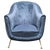 Vintage Light Blue Velvet Chair by Isa Bergamo, 1950s For Sale