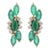 3.5Ct Emerald and Diamond Vintage Stud Earrings in 18k Yellow Gold- 2 Pieces For Sale