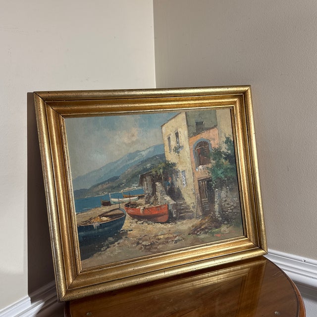 19th Century Italian Landscape Oil Painting ~ Framed Unknown Artist For Sale - Image 10 of 11