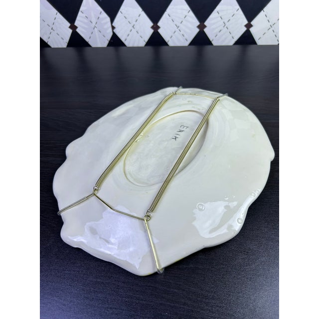 Signed Sculptural Ceramic Seafood Wall Platter With Lobster & Crab, 13.5" For Sale In Boston - Image 6 of 12