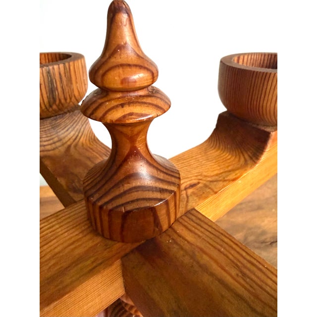 Vintage Swedish Wooden Candelabra by Stig Johnsson of Smalandsslojd For Sale - Image 6 of 7
