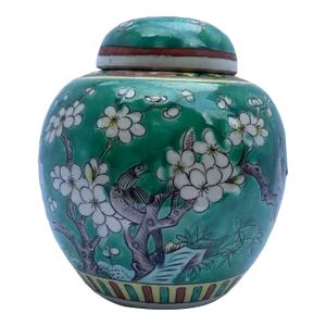 Antique 19th Century Chinese Famille Verte Prunus Blossom Ginger Jar