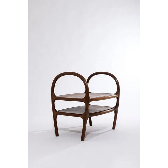 Walnut Aida Sculptural Table by Atelier Blouberg Dimensions: W 60 x D 71 x H 72 cm. Materials: American Walnut, Solid,...