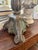 This beautiful, carved Baroque lamp has a stunning, timeworn patina. The base, once a candlestick, is a deep green with...