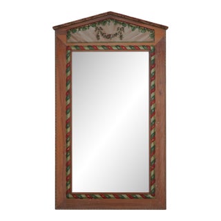 Carvers Guild Paint Decorated Hanging Wall Mirror For Sale