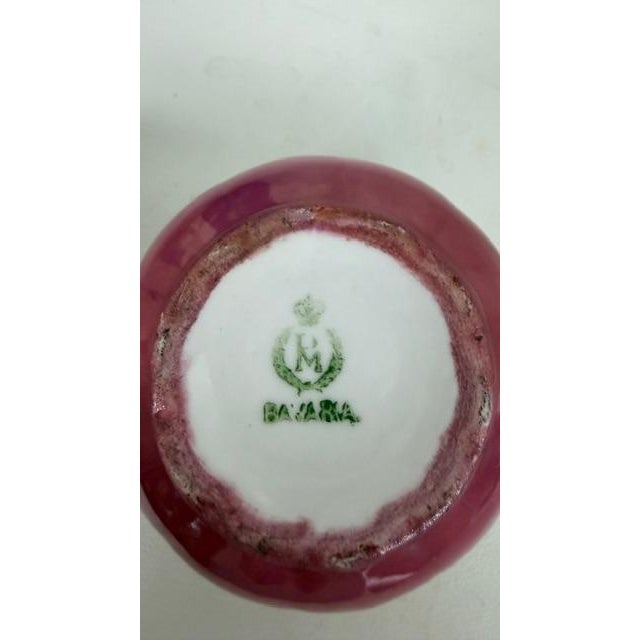 Early 19th Century Pm Bavarian Porcelain Floral Purple Green Mustache Mug Cup 4557b For Sale In Miami - Image 6 of 16