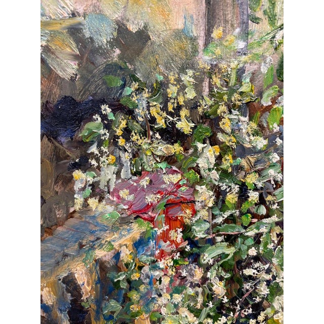 Georgij Moroz, Flowers on the Terrace, Oil on Cardboard, 1997 For Sale - Image 3 of 6