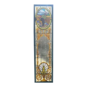 Stained Glass Window From 1890 Representing Represents the Wheat Harvest Time