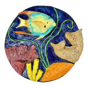 Queen Angel Fish Ceramic Wall Sculpture