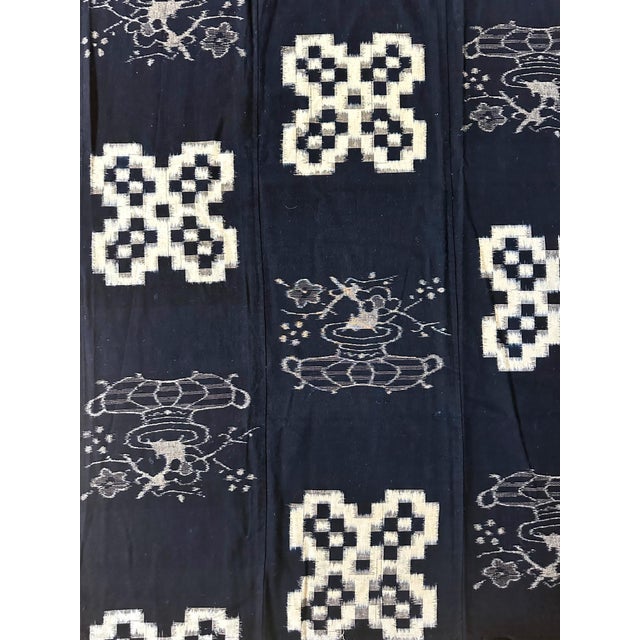Japanese Textile Panel Double Ikat Kasuri Futon Cover For Sale In Atlanta - Image 6 of 12