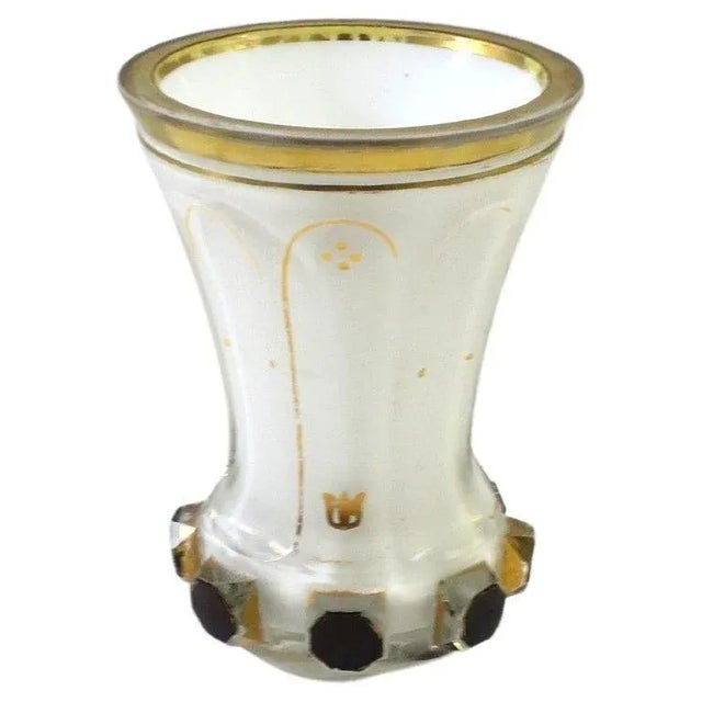 Bohemian White and Gold Vase For Sale - Image 13 of 13