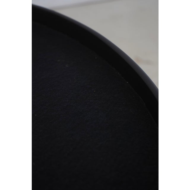 Vintage Black Lacquer Toleware Tray Top End Table For Sale - Image 15 of 16