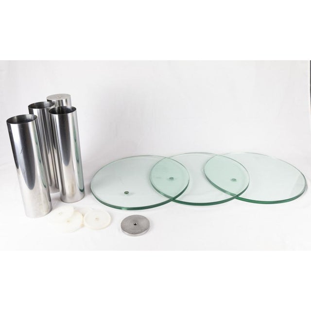 Glass and Steel Display Cabinet, 1970s For Sale - Image 4 of 11