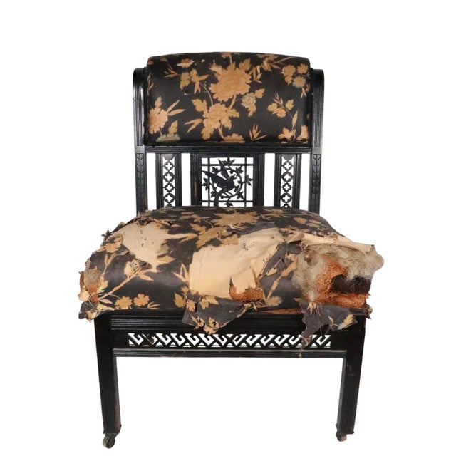 Late 19th Century Ebonized Aesthetic Movement Side Chair For Sale - Image 5 of 15