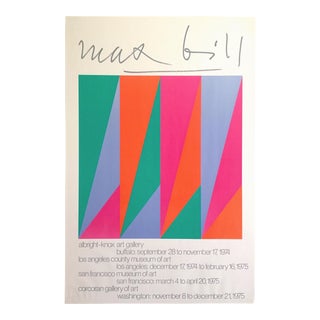 Max Bill Rare Vintage 1974 Lmtd Edtn Abstract Silkscreen Serigraph Print Modernist Exhibition Poster For Sale