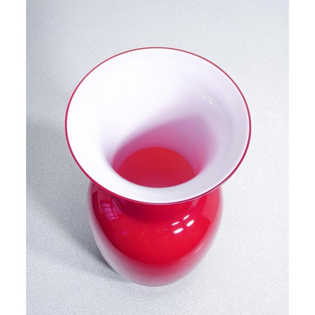 2000 - 2009 Red Opaline Glass Vase from Venini, 2003 For Sale - Image 5 of 14
