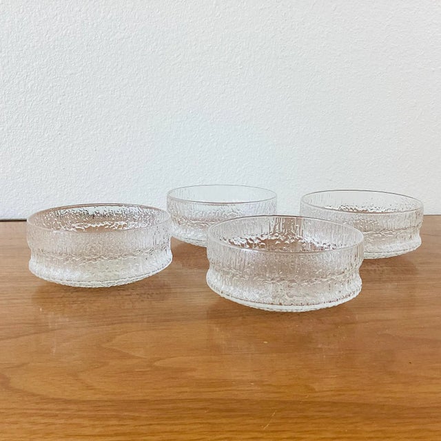 Mid-Century Modern Vintage Mid-Century Modern Tapio Wirkkala Style Frosted Glass Bowls, Set of 4 For Sale - Image 3 of 7