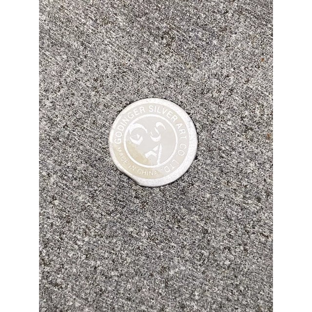 Metal 2000s Godinger “Plume” Silverplate & Black Marble Cheese Board & Knife For Sale - Image 7 of 10