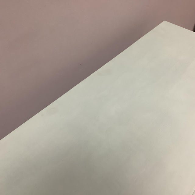 1970s Queen Anne Standing Trunk Cedar Lined PTD Light Blue Chalk Paint Faux Drawers For Sale - Image 4 of 12