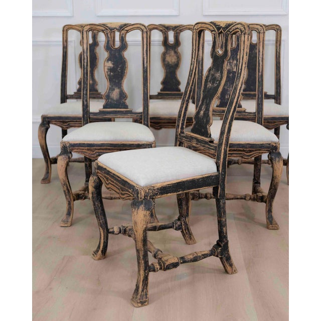 Set of Six Swedish Baroque Chairs, Circa 1750 For Sale - Image 13 of 14
