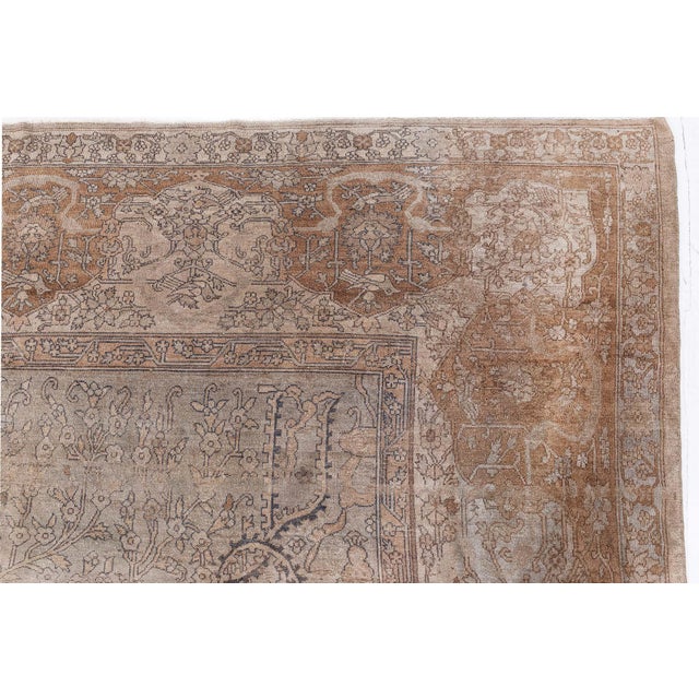 Textile Fine Antique Indian Handmade Wool Rug For Sale - Image 7 of 9
