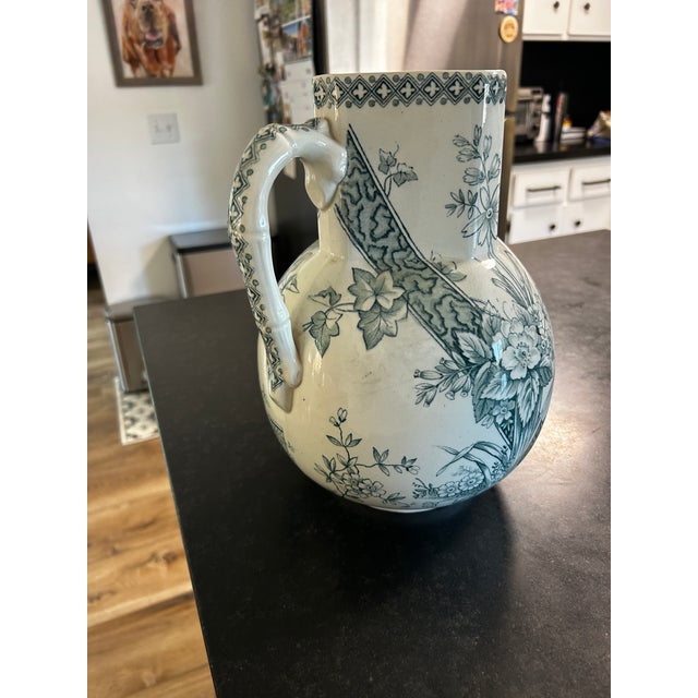 English Antique c.w. Turner & Sons Transferware Large Pitcher For Sale - Image 3 of 6