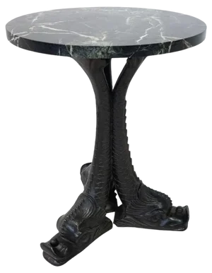 Mid-Century Modern Bronze and Marble Side Table