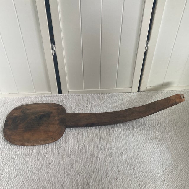 18th Century Virginia Monolithic Poplar Wood Primitive Bread Peel— 32"h For Sale - Image 9 of 12