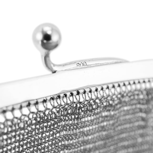 Vintage 800 Silver Metal Chain Mesh Purse For Sale In Houston - Image 6 of 6