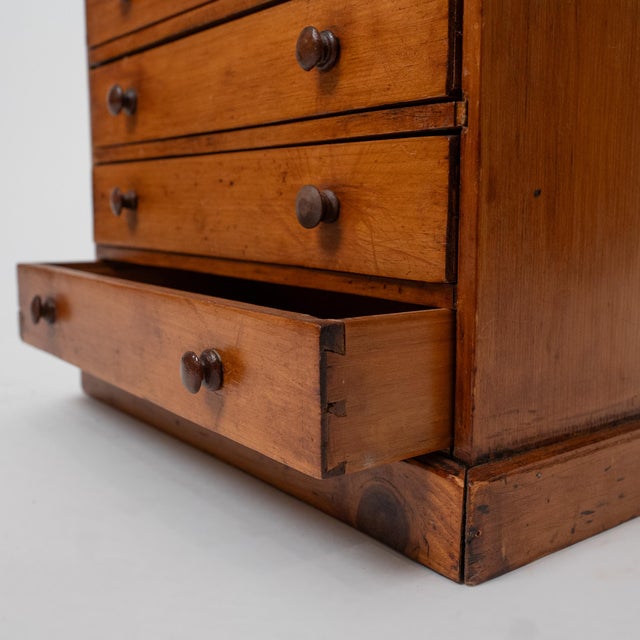 Mid-19th Century American Cherry Spice Chest With Six Hand-Cut Dovetail Drawers For Sale - Image 11 of 11
