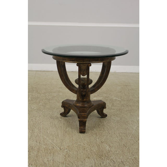 Round Neoclassical Glass Top Lamp Table Chairish