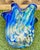 Large Blue Swirl Ruffled Handkerchief Art Glass Vase | Studio Glass Fazzoletto 15"h Artist Signed For Sale - Image 17 of 18