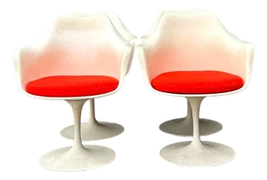 Vintage MCM Saarinen for Knoll Tulip Swivel Dining Chairs - Set of Four