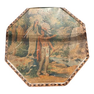 1930s Loose-Wiles Hiawatha’s Wedding Journey Lithographed Biscuit Tin For Sale