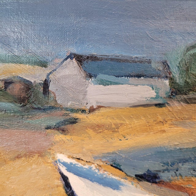 Mainié, Boats on the Shore Mainié, 1970s, Oil on Canvas, Framed For Sale - Image 12 of 18