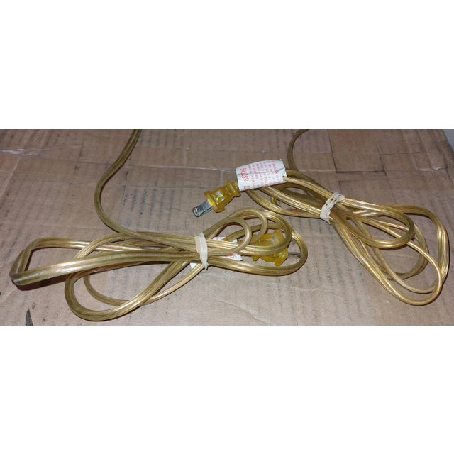 1980s Metal Table Lamps, Leather Stacked Steamer Travel Trunks with Harps and Finial - a Pair For Sale - Image 4 of 7